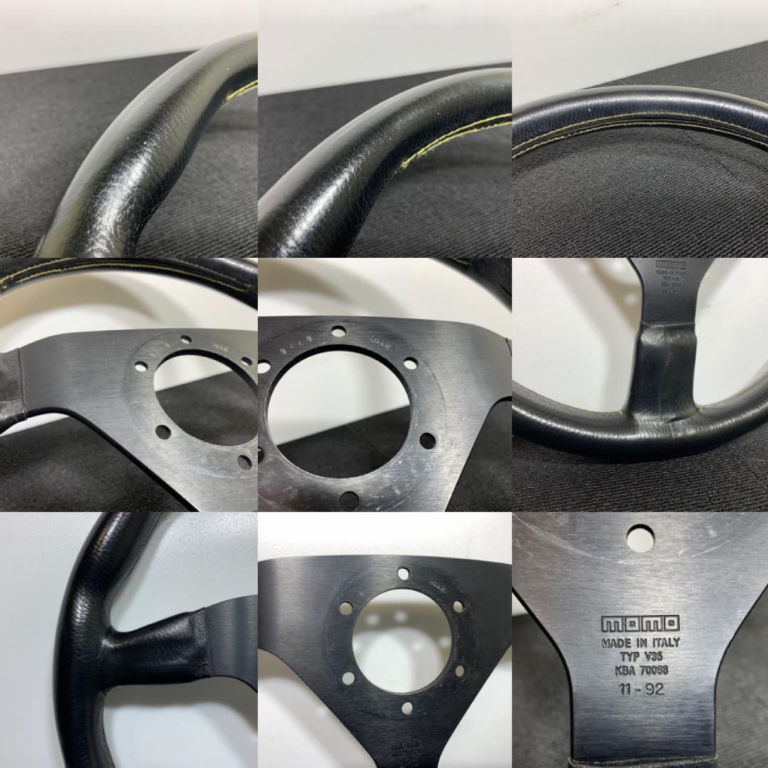 モモ ヴェローチェ レザーステアリング ホーンボタン付 92年製 当時物