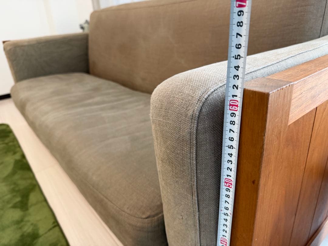 美品　北の住まい設計社　3人がけソファー　天然木　札幌から出品