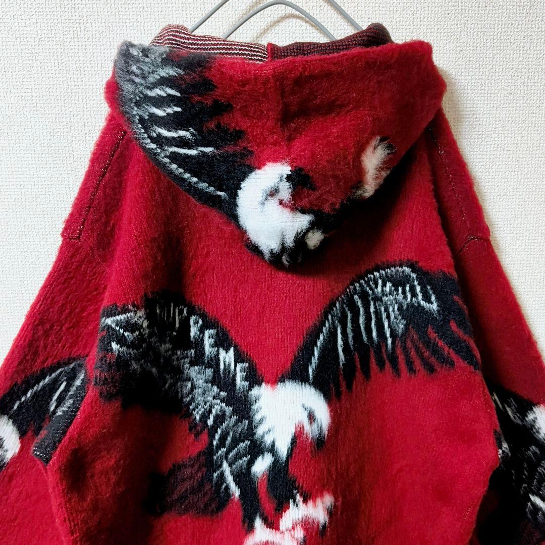 シュプリーム イーグル ニット ジップアップ フーディ パーカー XL