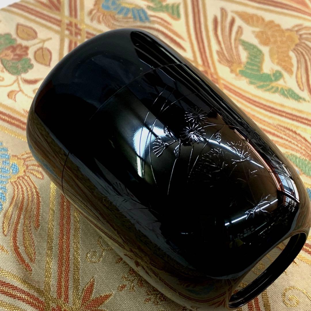 【長棗　虫秋草】新井司峰　共箱