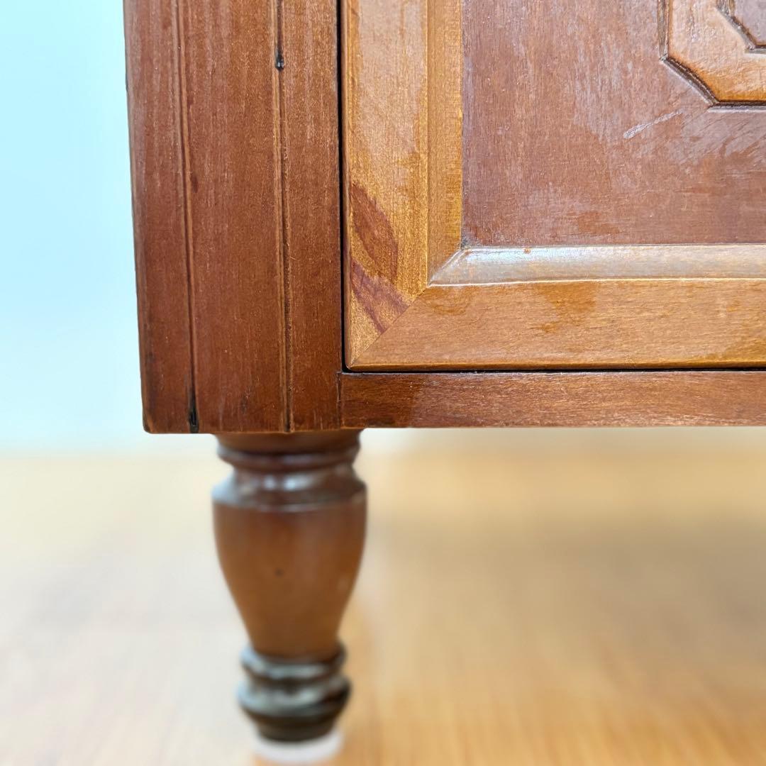 【 送料込み 】国産 ビンテージ 木製 ナイトテーブル 収納棚 引き出し付