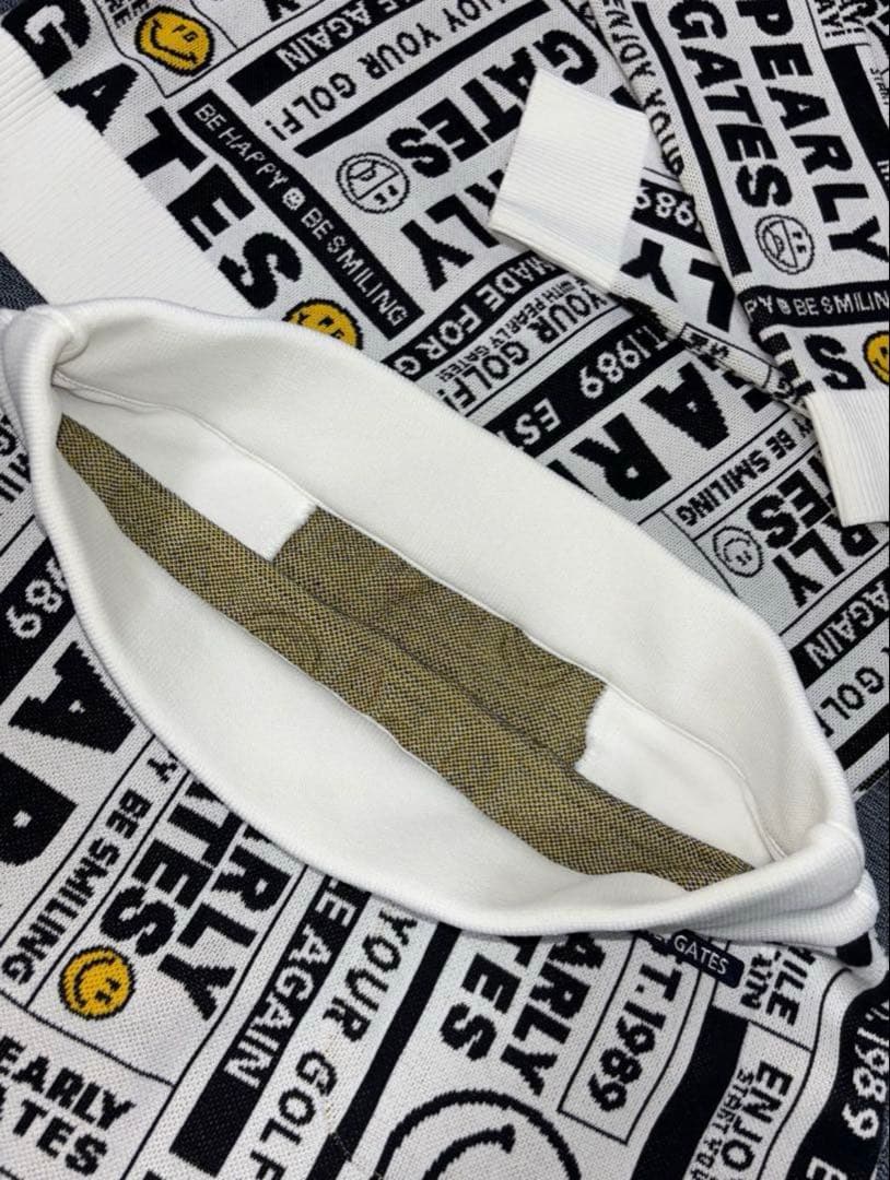 パーリーゲイツ 、ニュースペーパー.ニット素材、セットアップ