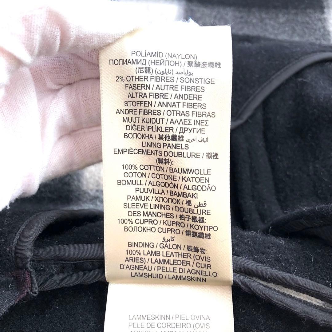 極美品✨️BURBERRY BRIT チェック ウール レザー ピーコート L