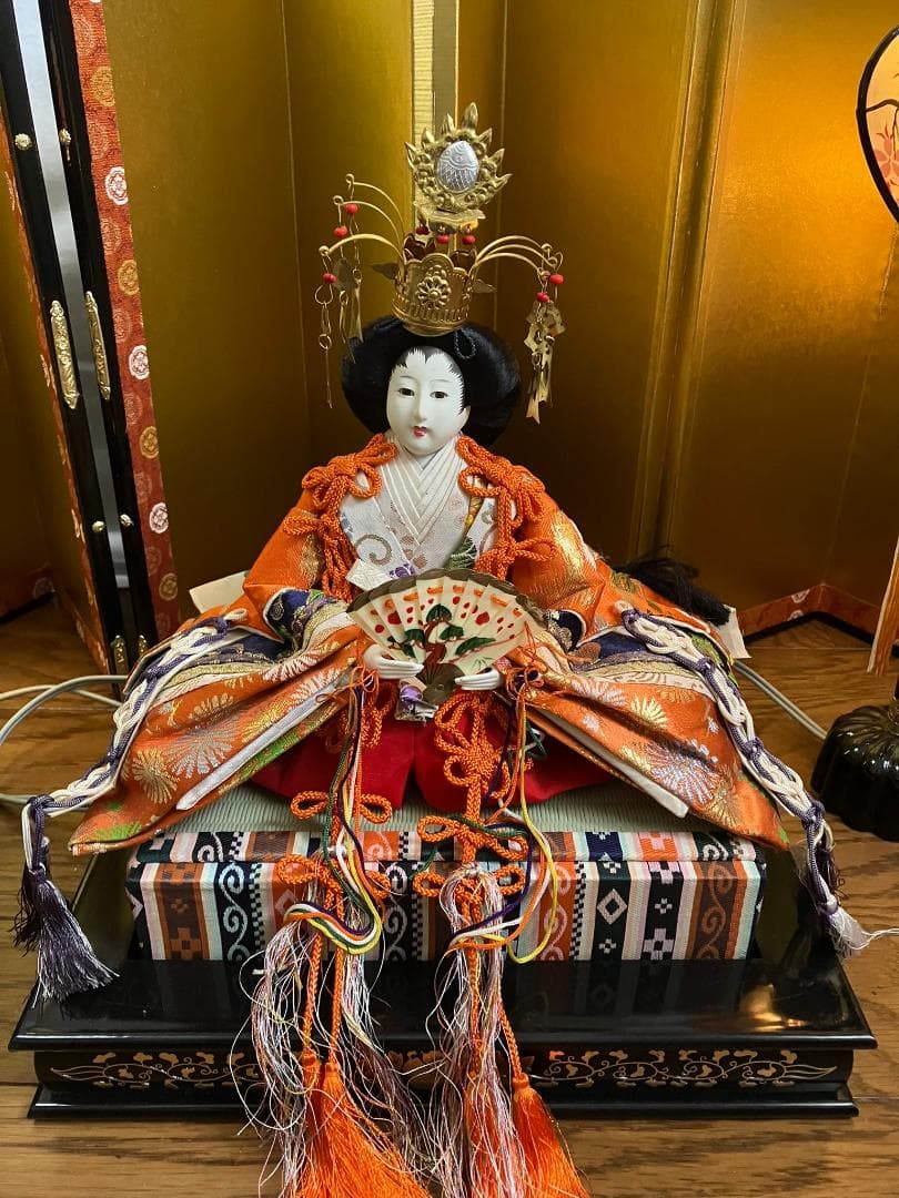 【昭和レトロ】雛人形 親王飾り・屏風・灯篭セット