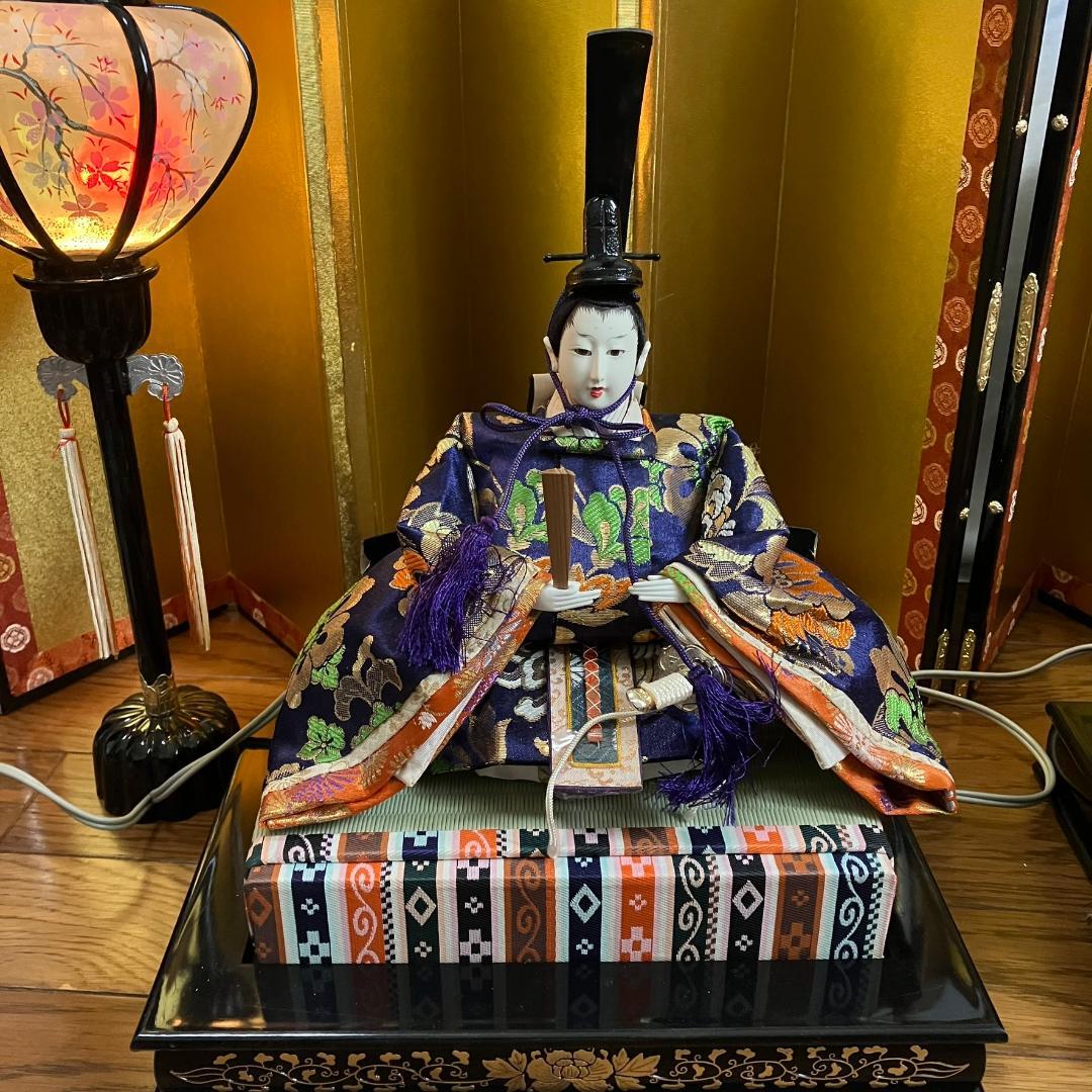 【昭和レトロ】雛人形 親王飾り・屏風・灯篭セット