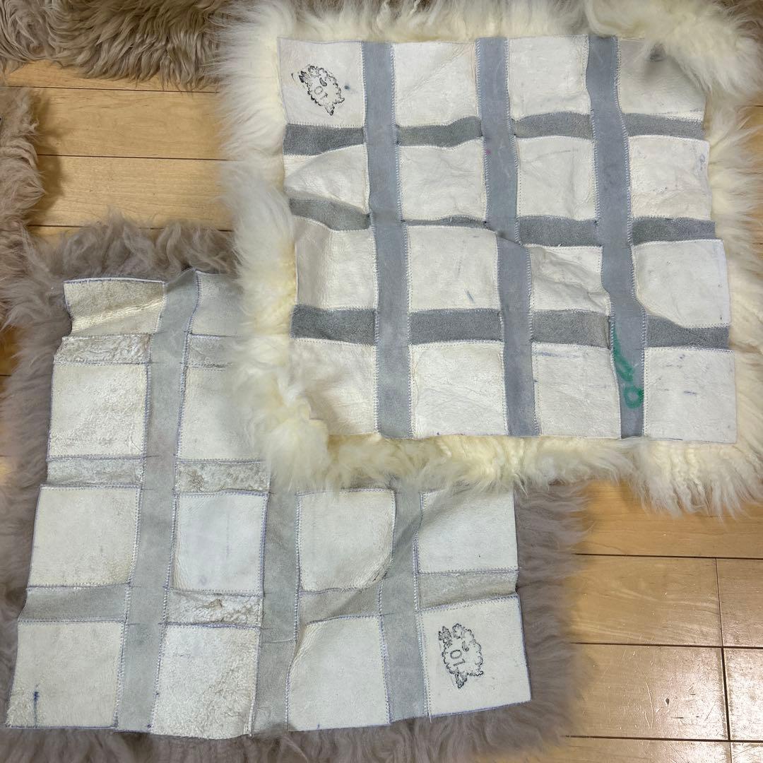 【未使用品】ムートン 羊毛皮 5点セット