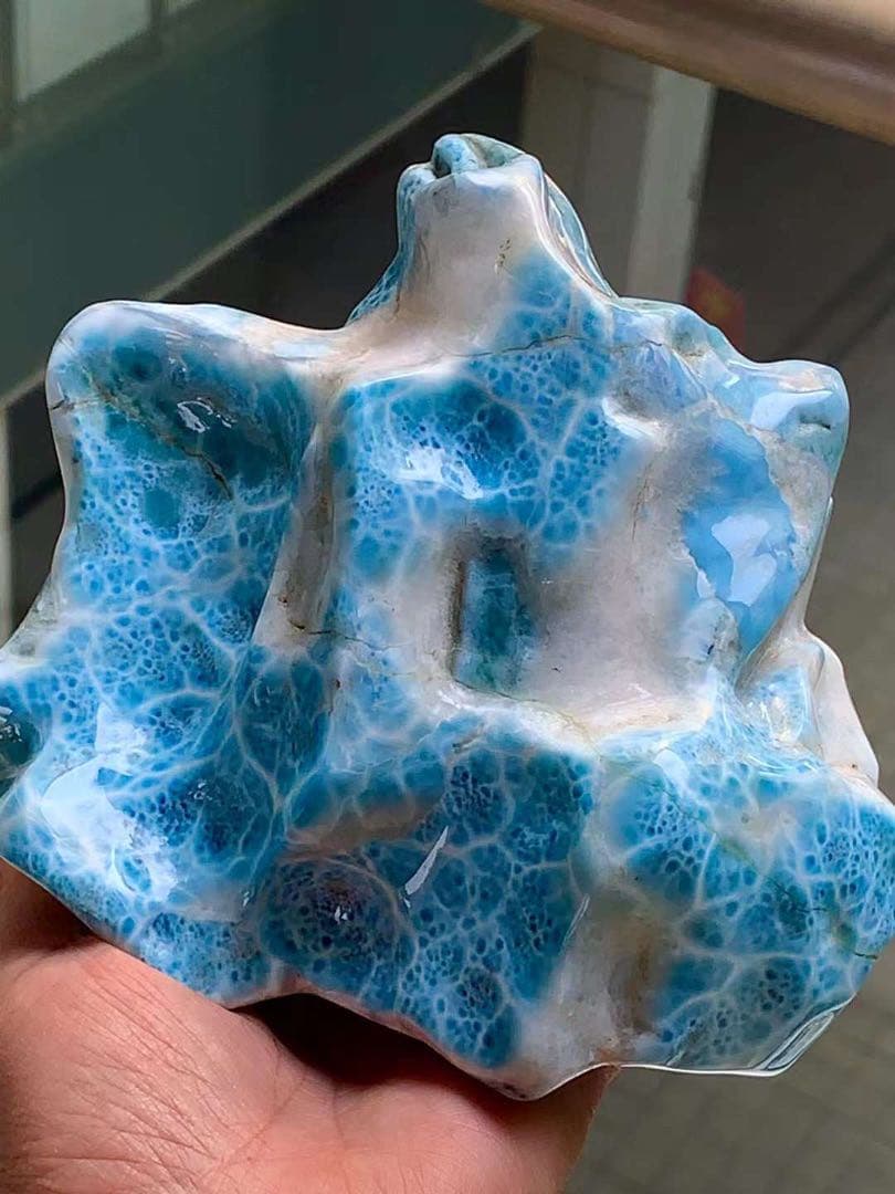 1027.2g 天然無処理　ラリマー  置物(原石)