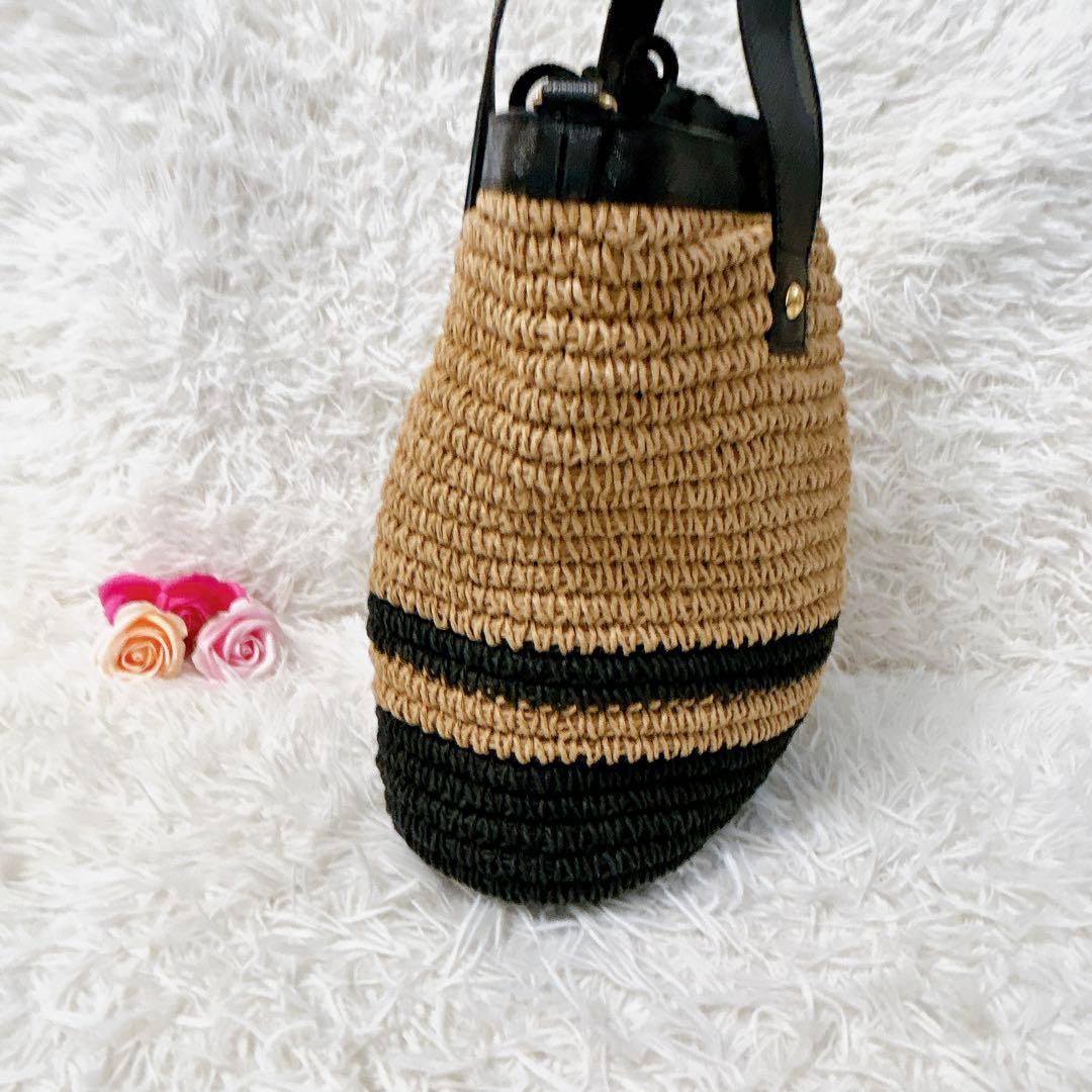 未使用級✨バーバリーブルーレーベル かごバッグ トートバッグ ストロー