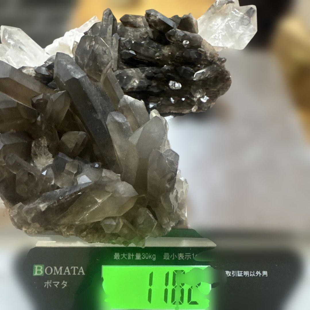 【高品質】スモーキークォーツ クラスター 2点セット 台座付
