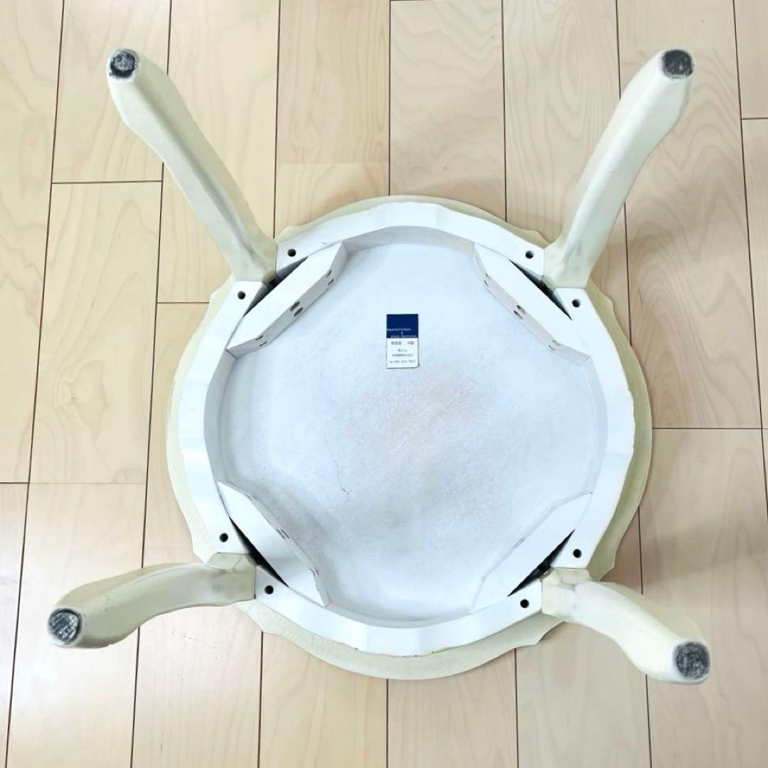 ロココ調　猫脚　ラウンド　ホワイト　テーブル　コーヒーテーブル　送料込み