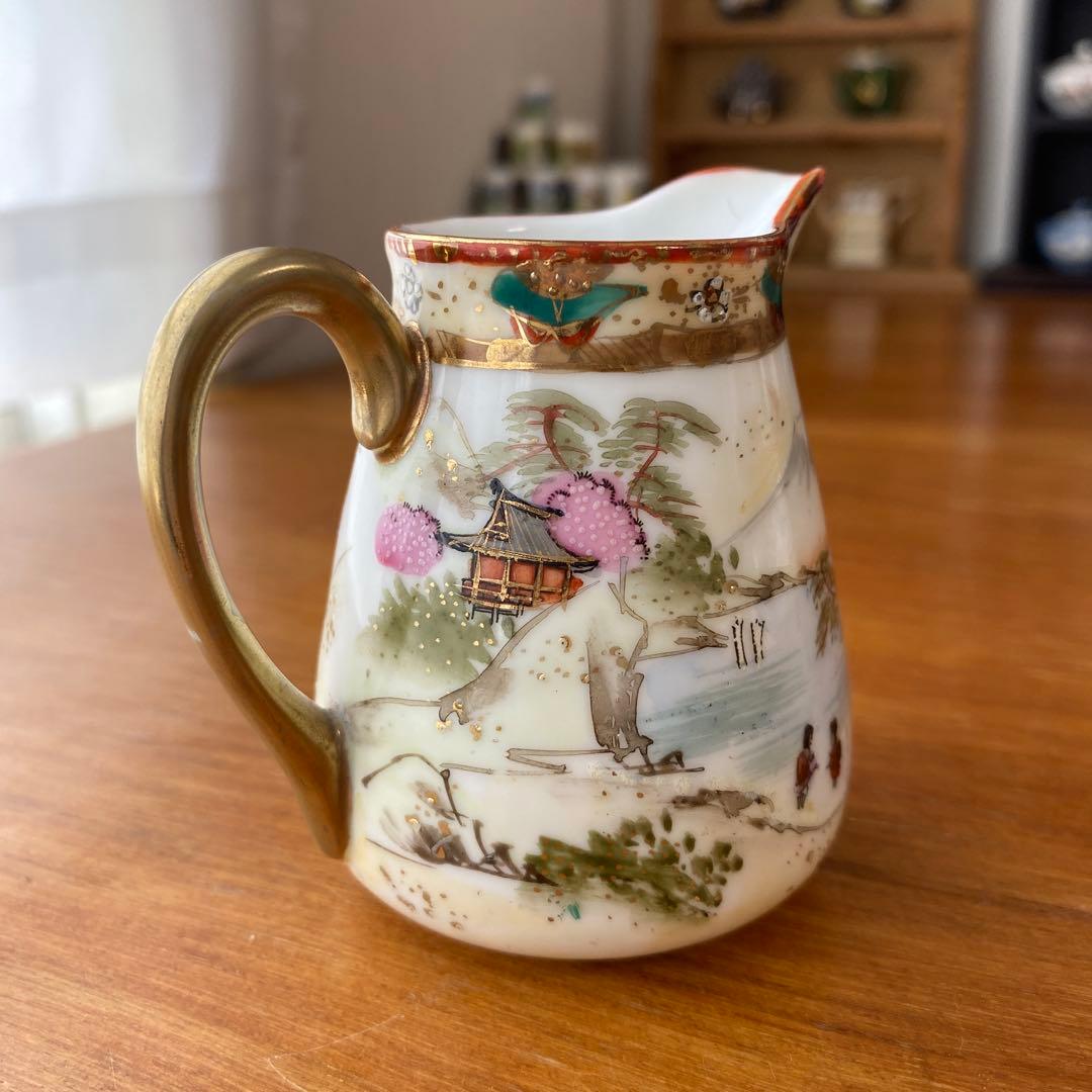 オールドノリタケ　ミルクジャグ　クリーマー　英国里帰り品　人気の着物絵　芸者