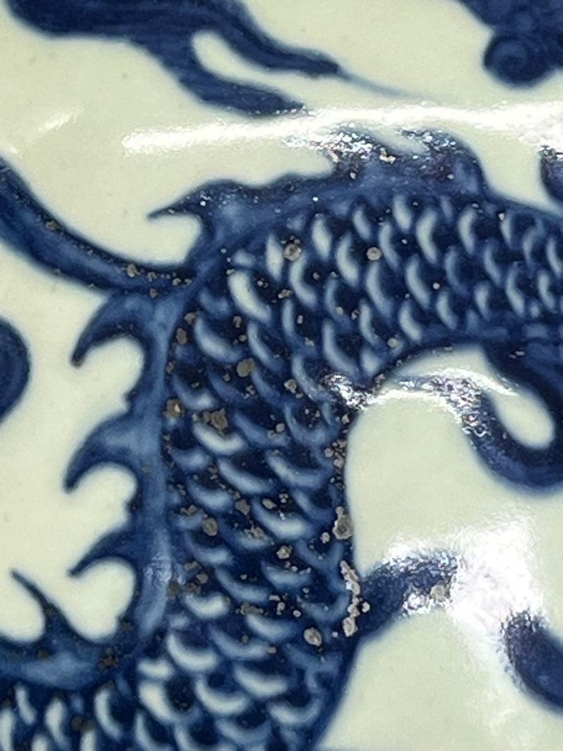 中国清時代　青花染付花瓶　重さ:4900g