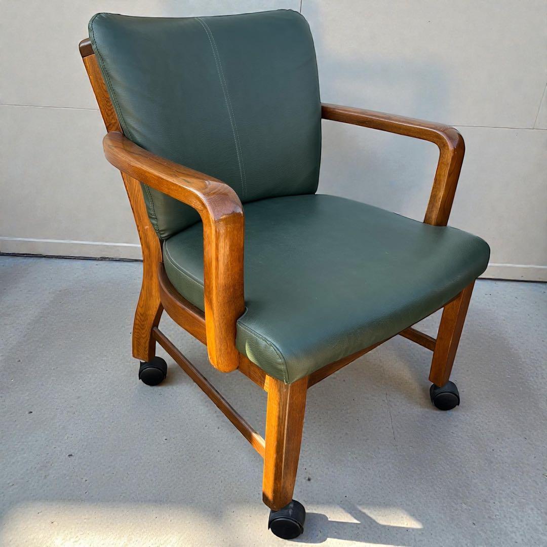 カリモクChitanoキャスター付き ダイニングチェア カーキ 5脚