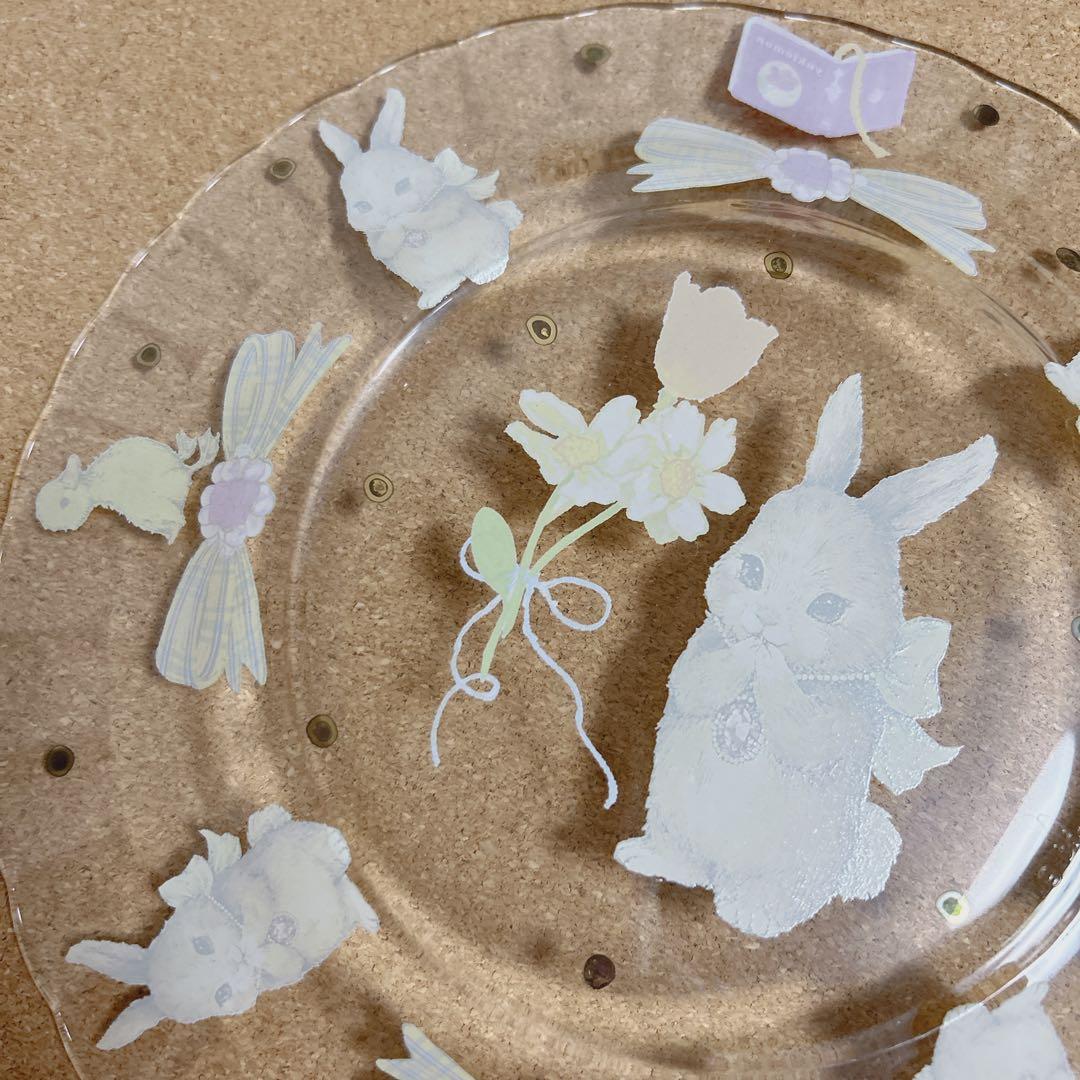 最終価格＊yukiemon コラージュアートプレート　おいのりうさちゃん