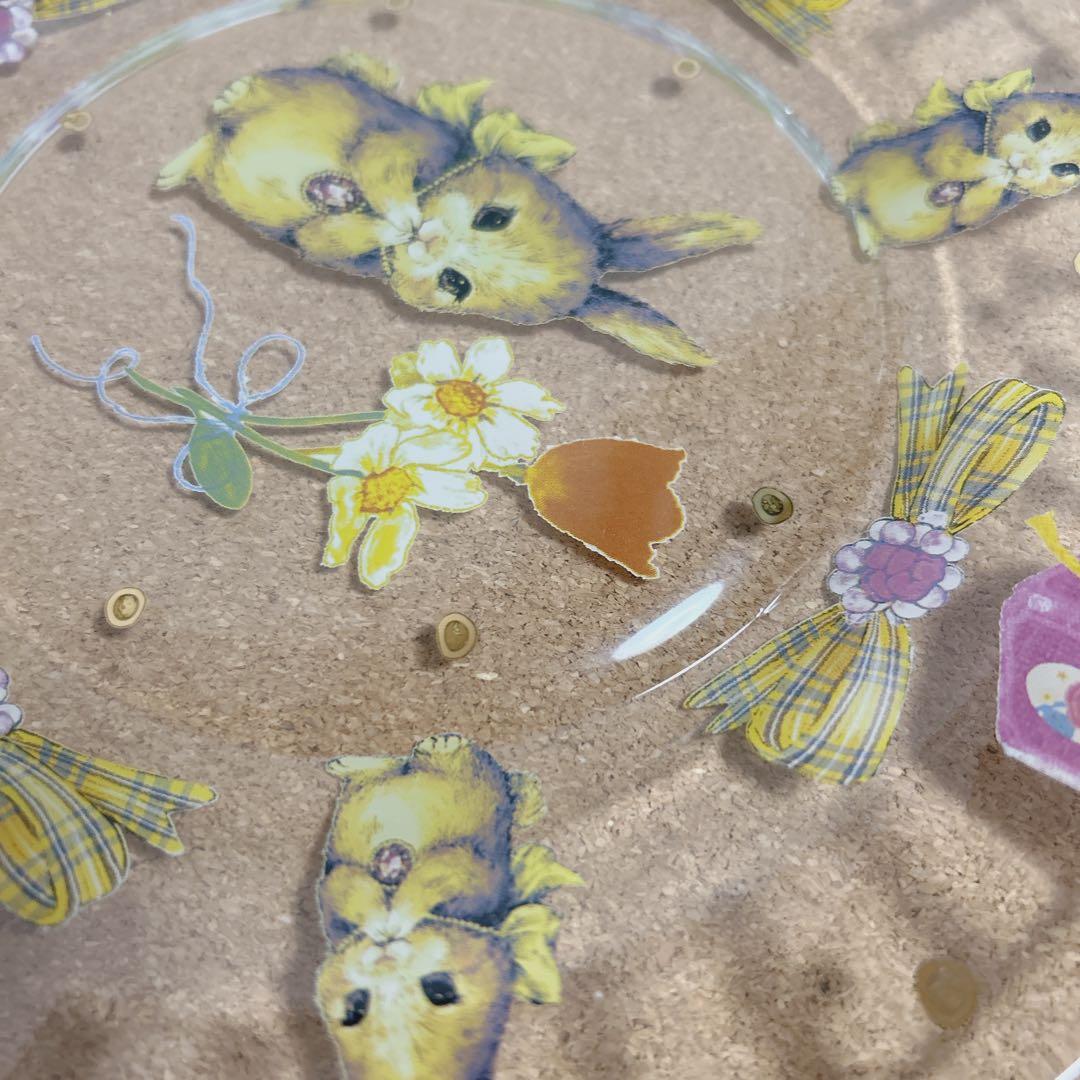 最終価格＊yukiemon コラージュアートプレート　おいのりうさちゃん