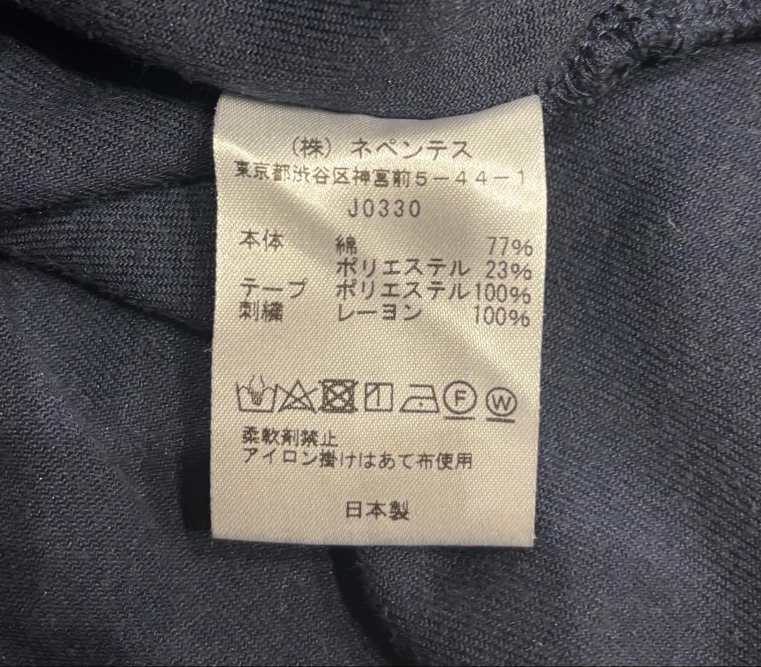 needles✖️beams boy ベロアクルー　ネイビー