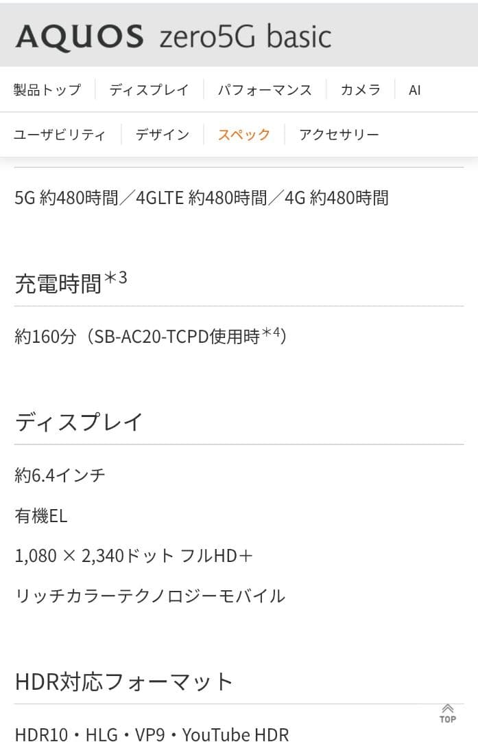 SIMフリー データ消去済みAQUOSZero5 Gベーシック64GB結構綺麗