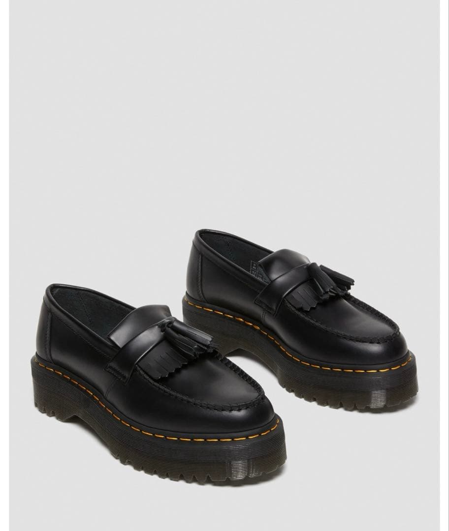Dr.Martens(ドクターマーチン)フリンジ付き黒ローファー厚底 UK5