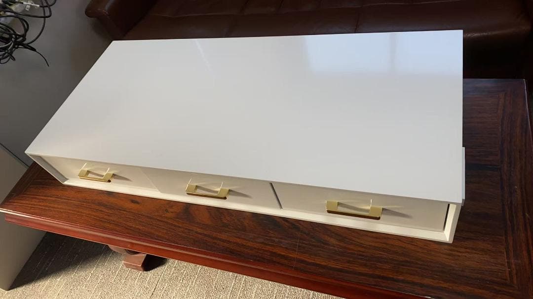 ホワイトモダンドレッサーミラー付き 訳あり品写真をご確認J206-100-04