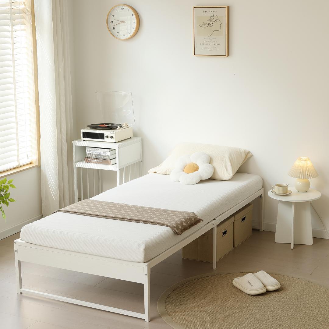 超人気！【シングル S】ベッドフレーム パイプベッド White