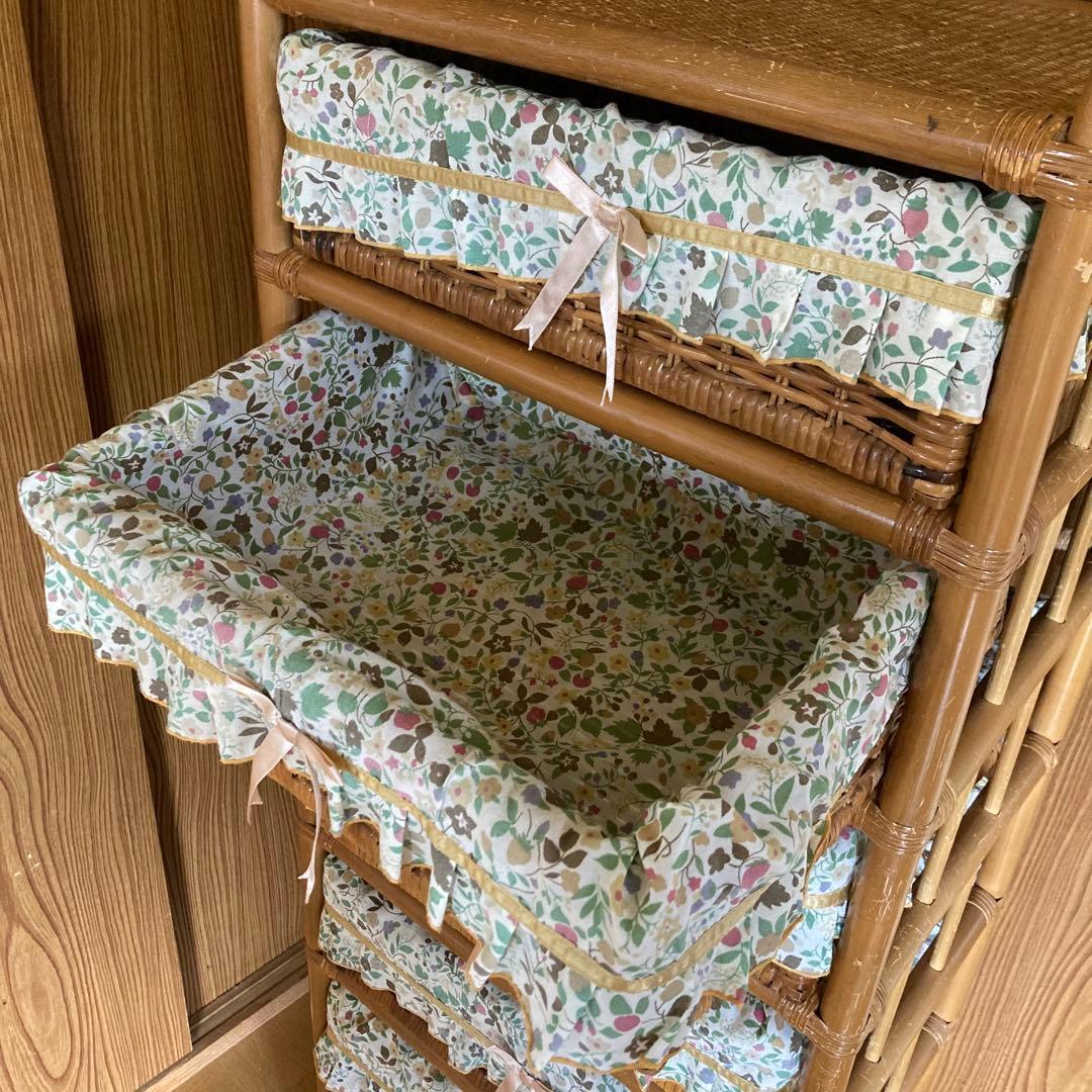 籐　ラタン　収納　7段