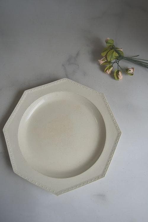 美品1804年　初期ショワジー　ファイアンスフィーヌ　オクトゴナル　デセール平皿