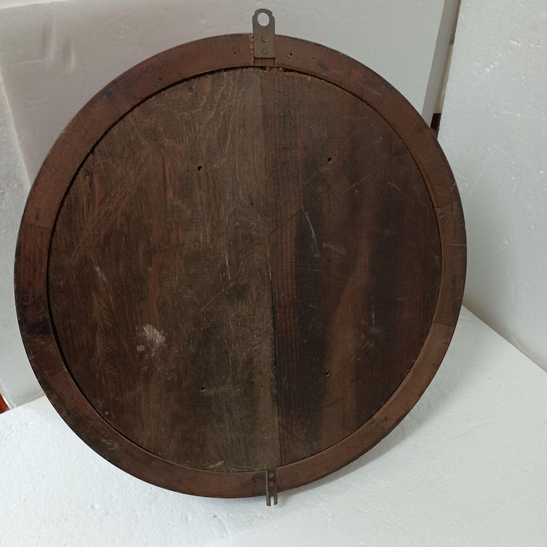 アンティーク　レトロ　★Meiji ★丸時計【毎日新聞社】掛時計　ネジ巻き欠損