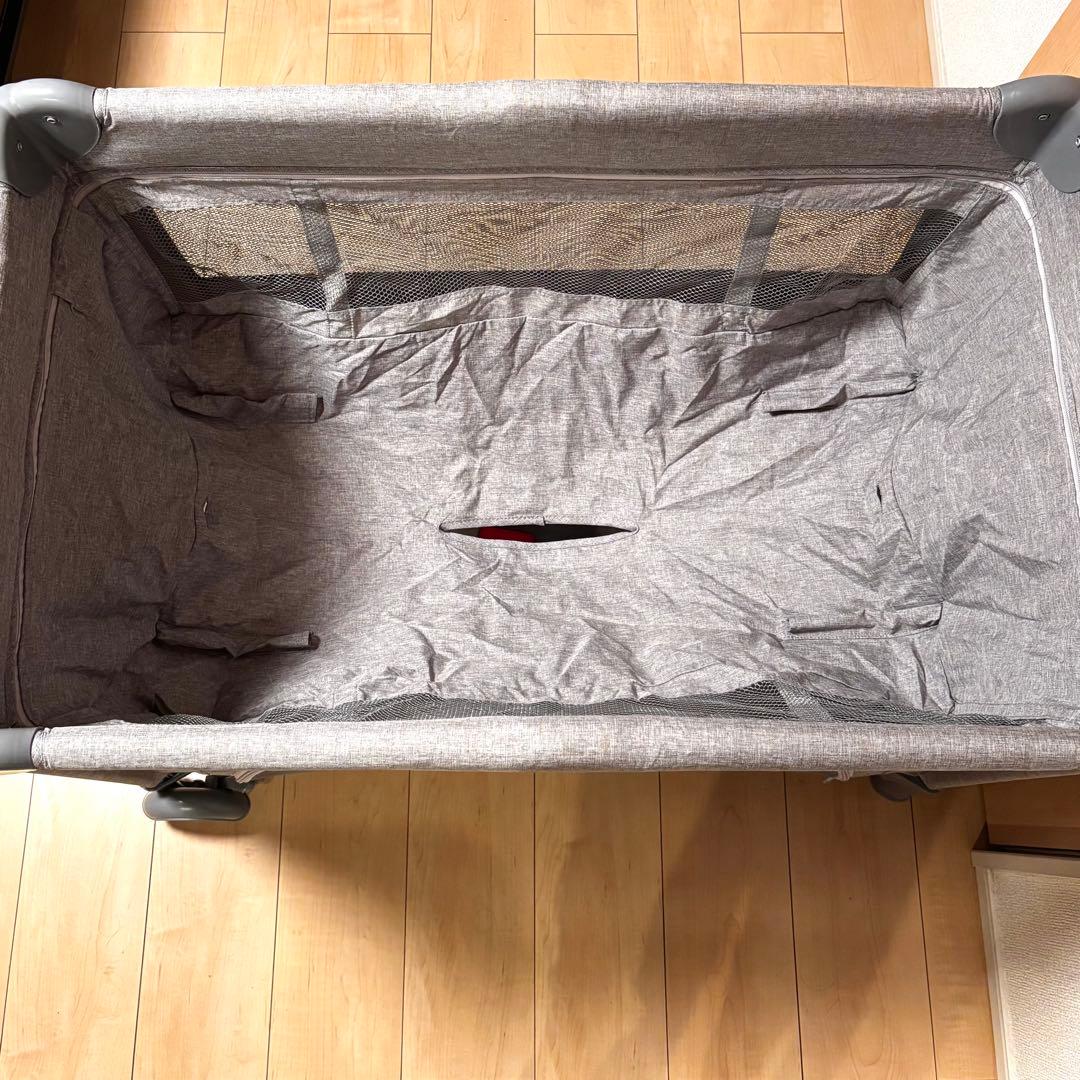 美品✨ プレイヤード ベビーベッド 折りたたみ ベビーサークル　グレー