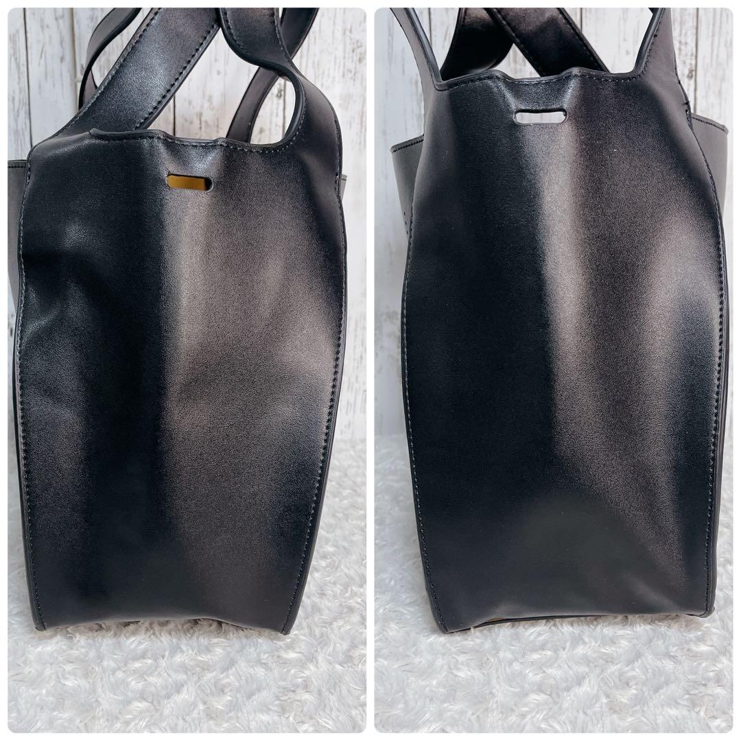 【極美品】ステラマッカートニー 2way バッグ A4可 パンチング ブラック