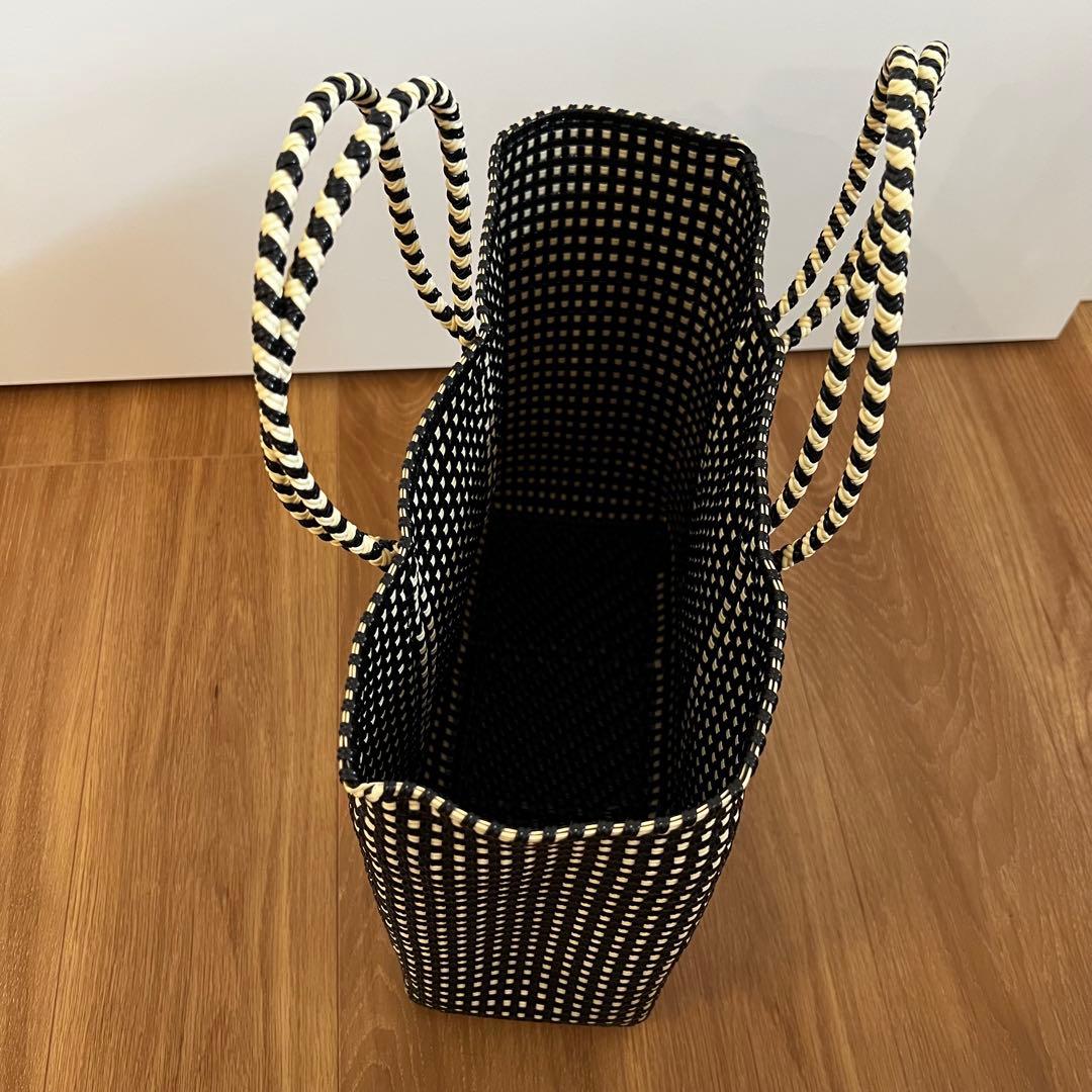メルカドバッグ　レトラ　MINI CHECK ブラック　Mサイズ