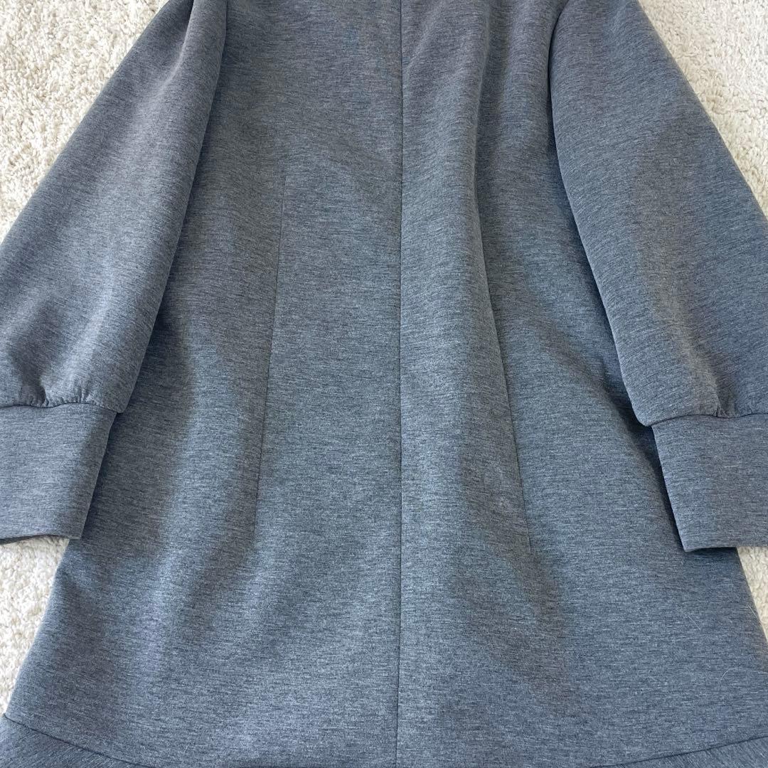 美品♡ ストラ 2way 衿取り外しパール付き ワンピース フレア グレー 38