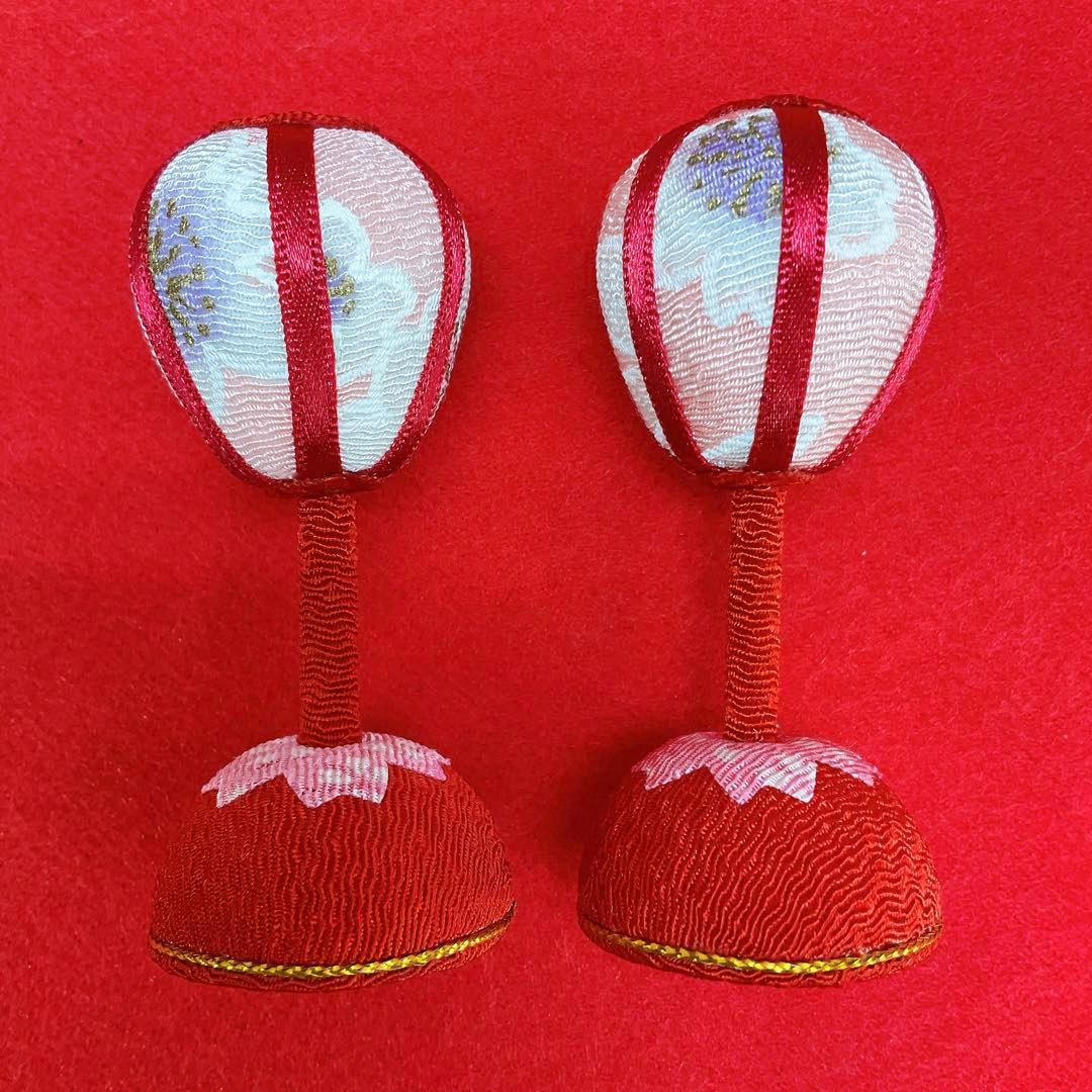 雛飾り小道具【桜ぼんぼり小＆桜橘＆菱餅】お雛様 雛人形 ちりめん細工 新品