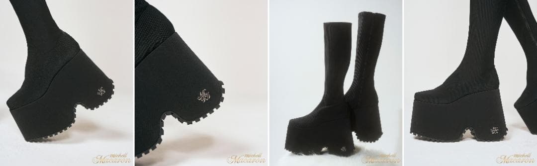 ミシェルマカロン michell macaron 厚底ストレッチロングブーツ S