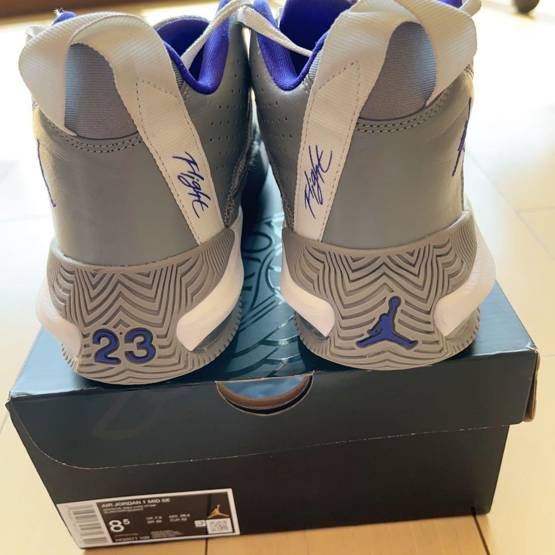 JORDAN バスケットボールシューズ 8サイズ グレー/ホワイト/パープル