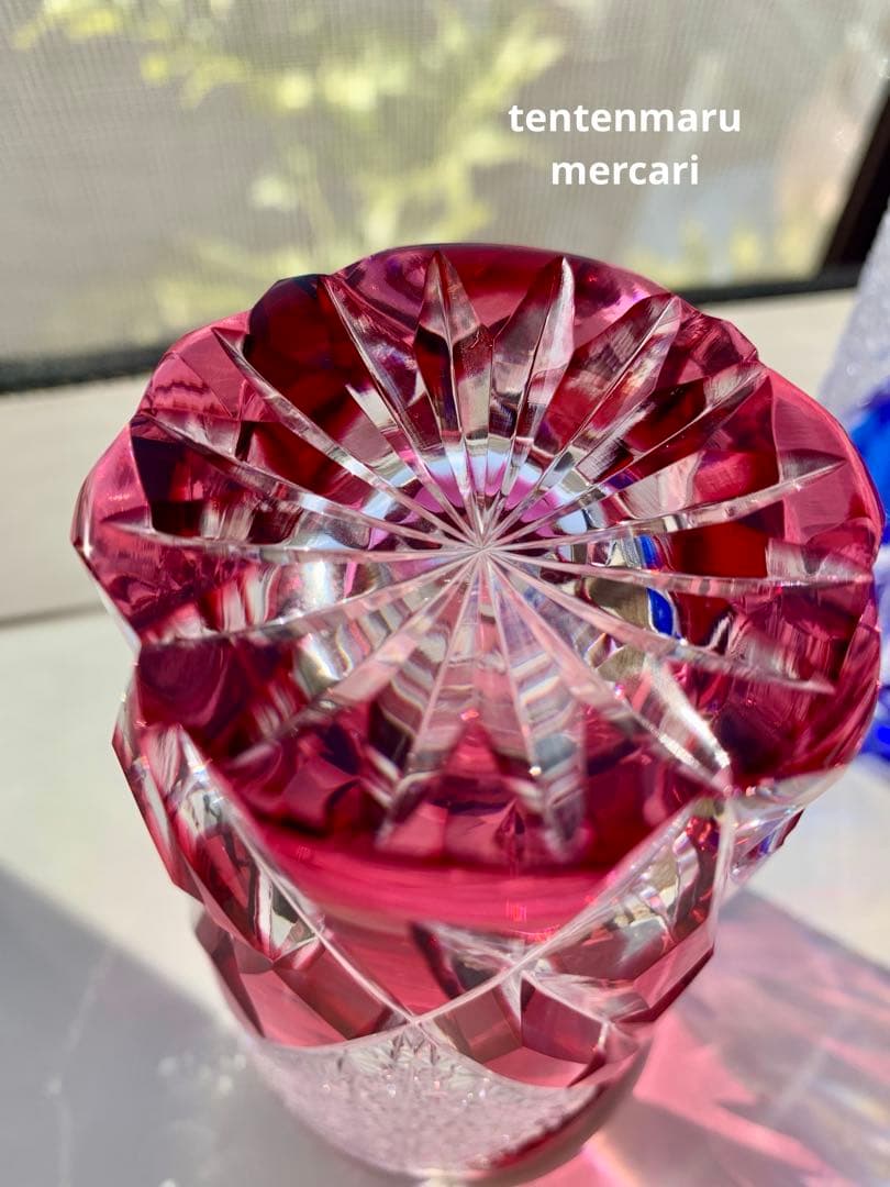 L*o様 江戸切子 ☆ 伝統工芸士 石塚春樹 ☆ 菊繋ぎ文様 ペアタンブラー