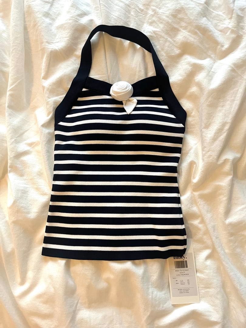 Bibiy. ビビィ　ROSETTE TANK TOP NAVY