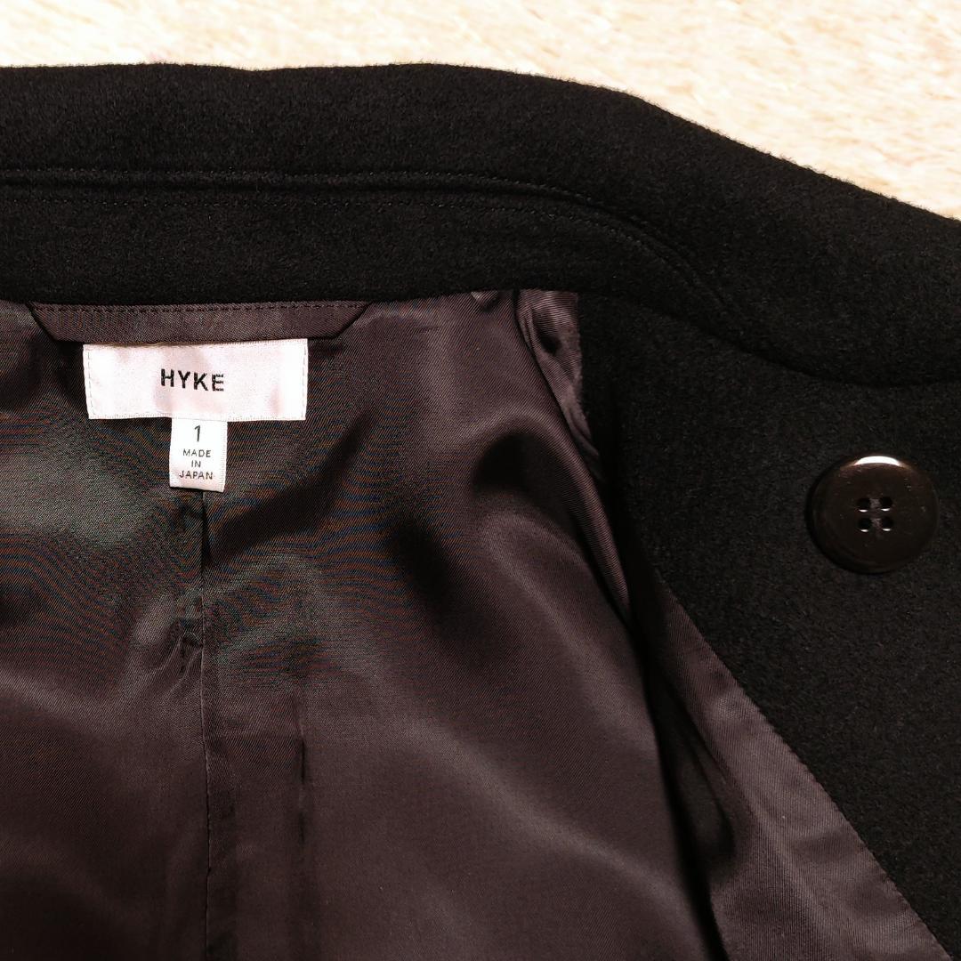 HYKE 8B ピーコート ブラック 日本製 ウールコート