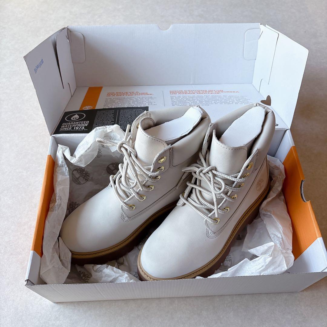 美品★ティンバーランド｜24AW 防水 プラットフォームブーツ 白 24cm