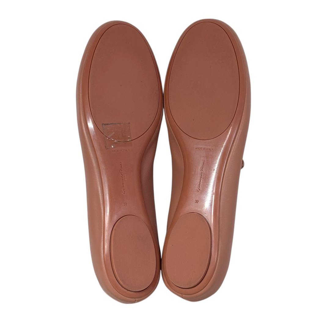 美品 ジャンヴィトロッシ 39 26 フラットパンプス メリージェーン ベージュ