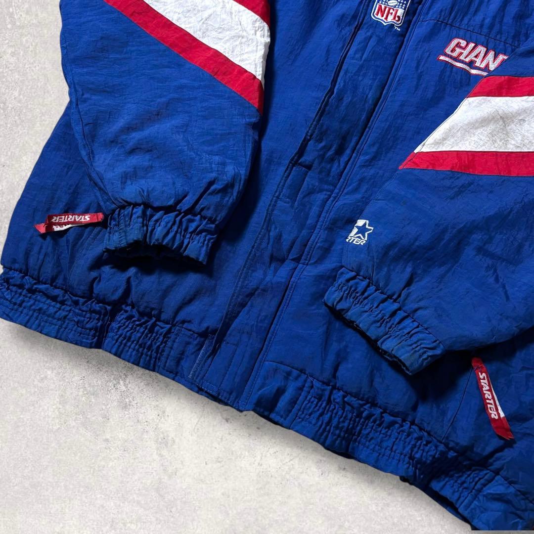 90s NFLナイロンジャケット中綿フーディーSTARTERジャイアンツ古着XL