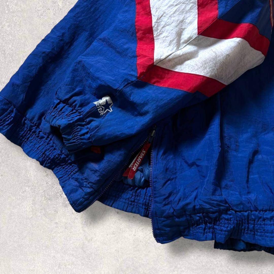 90s NFLナイロンジャケット中綿フーディーSTARTERジャイアンツ古着XL