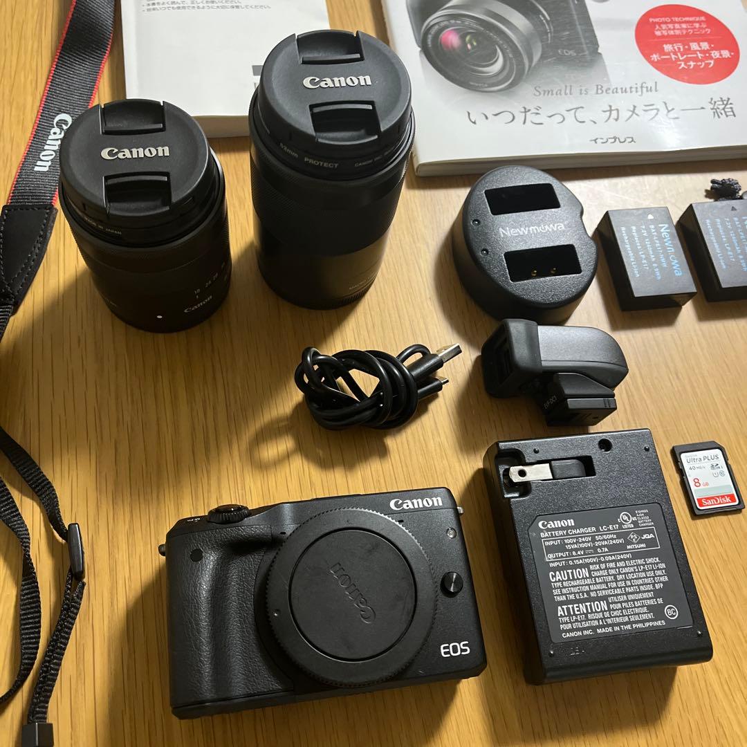 極美品 CANON キャノン M3 ダブルレンズ EVFキット ブラック