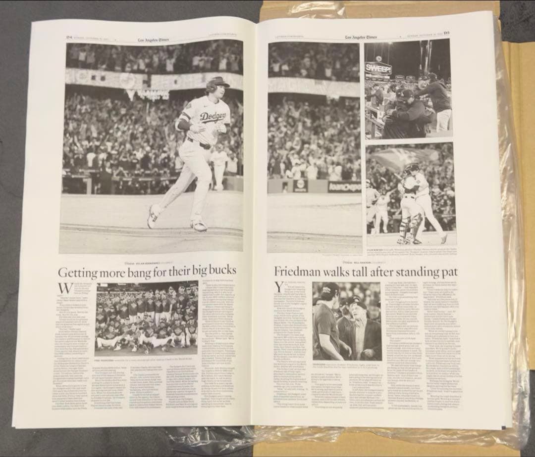ドジャース 大谷翔平 『伝説の試合記念号】ロサンゼルスタイムズ　額縁入※最終入荷