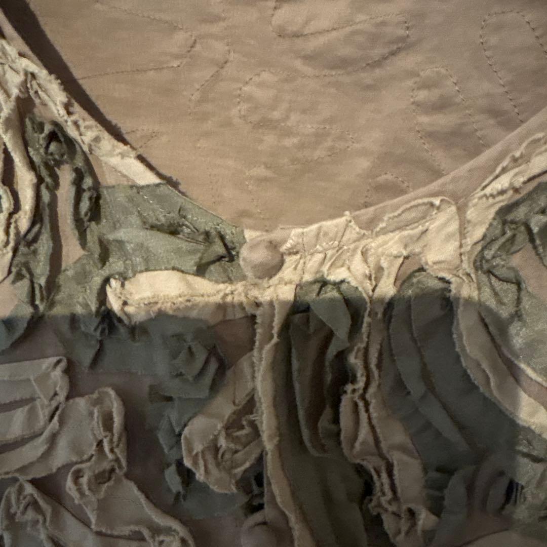 ヨーガンレール立体的花模様 長袖トップス Mカーキー系