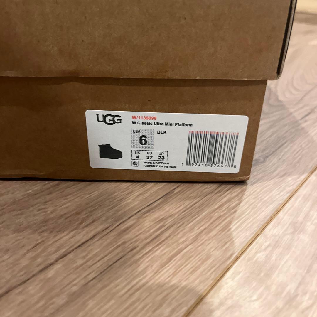 UGG クラシックウルトラミニプラットフォーム 厚底 ブラック 23cm