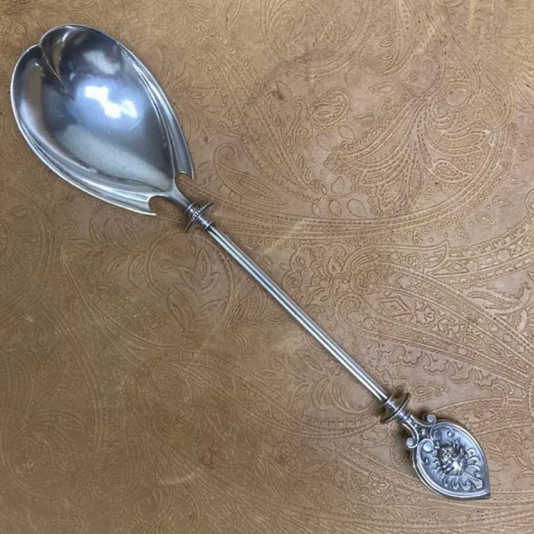 【純銀/約73g】ドイツ スプーン/22.5cm【マスカロン】