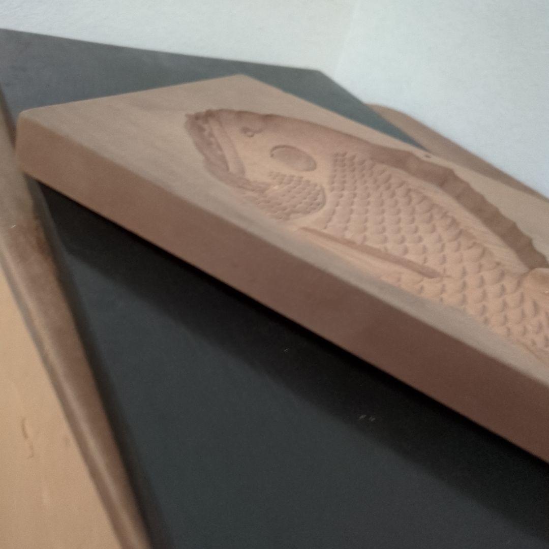 骨董　木型　菓子型　鯛　大型　木製　和菓子型　特大　ディスプレイ