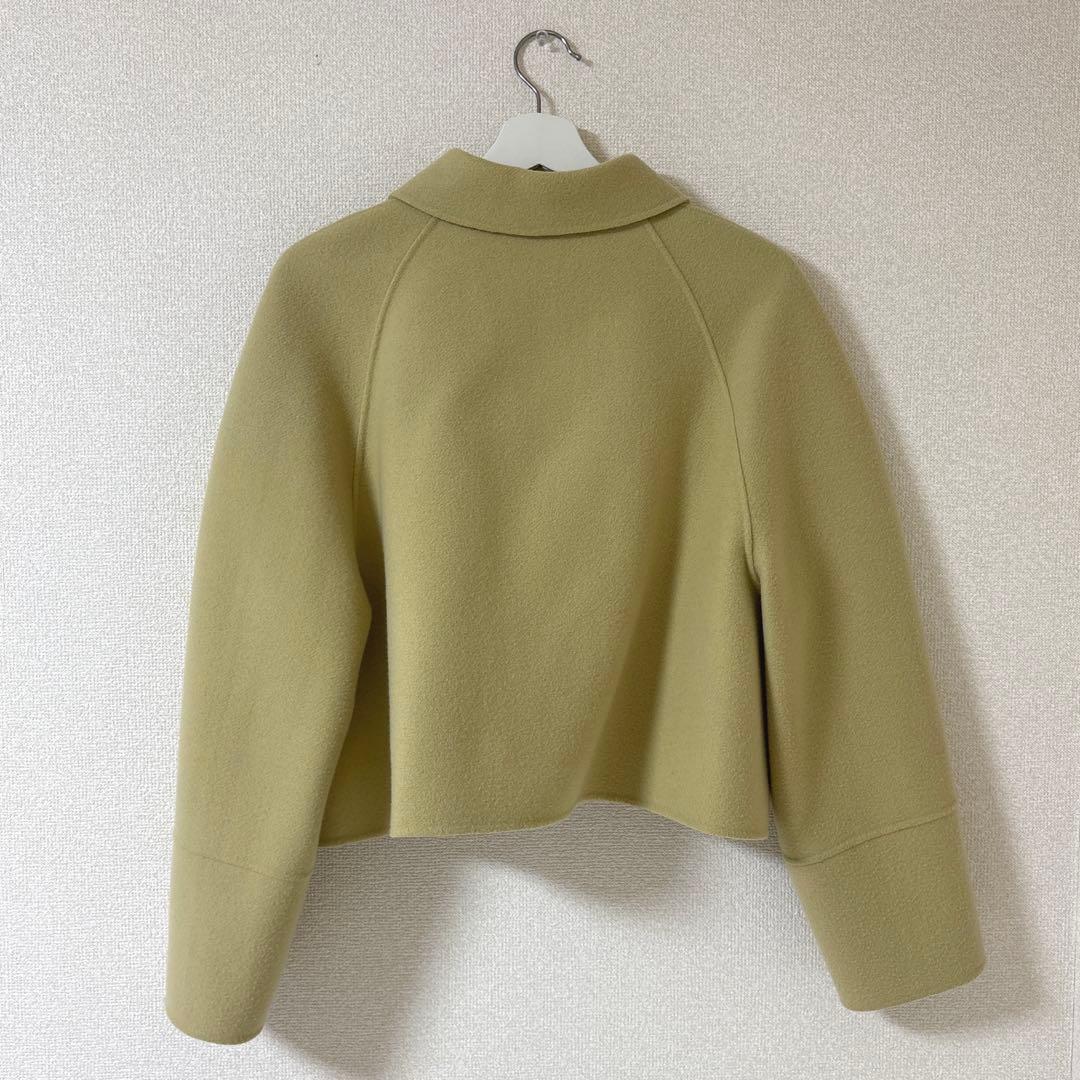 【美品】Naveメルトンリバー ステンカラークロップド コート イエロー 1