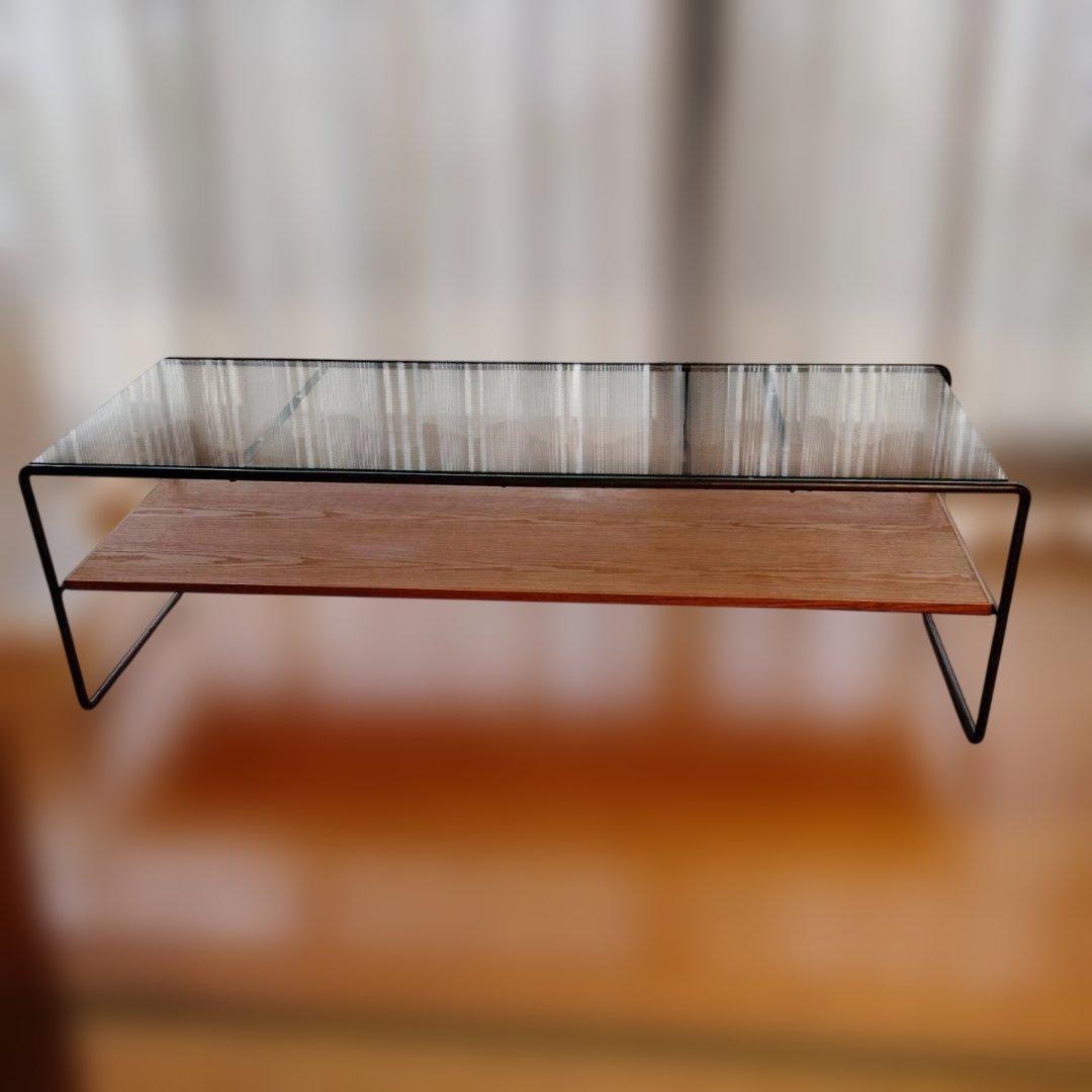 a.depeche(アデペシュ)ガラス 木製 センターテーブル ガラス天板