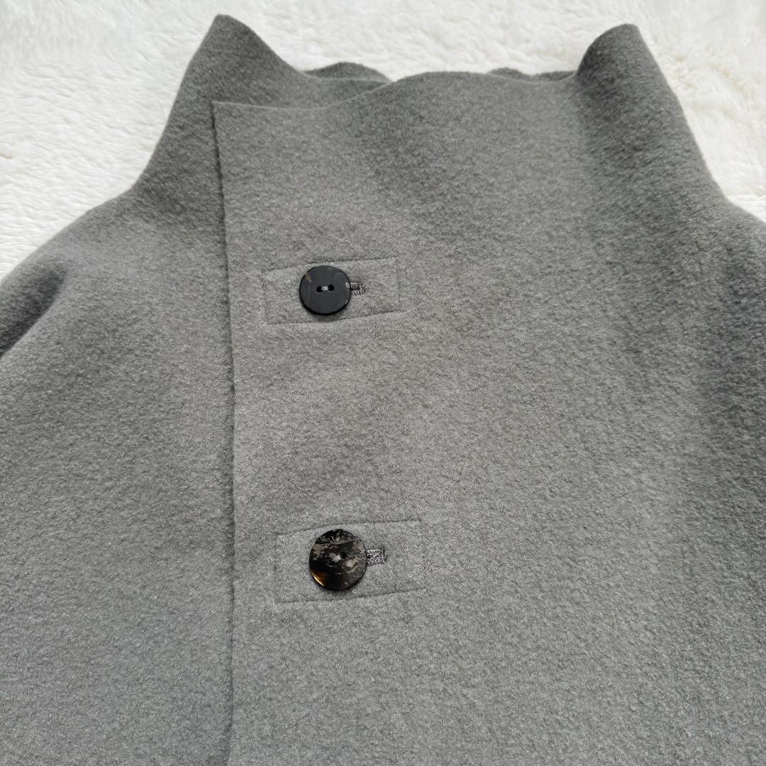 【美品】ヨーガンレール 縮絨ウールコート グレー フェルト地 メンズ可